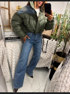 Stylowa kurtka puchowa khaki & jeans